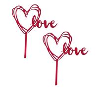 THE REPLICANT Lot de 2 Tops gâteaux Cœur Rouge