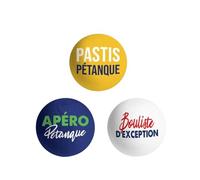 THE REPLICANT Lot de 3 Cochonnets Pétanque Club - Couleurs : Bleu, Blanc, Jaune