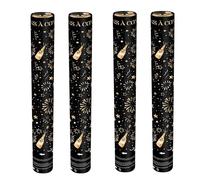 THE REPLICANT Lot de 4 Canons à Confettis Ronds Dorés et Noirs/Party Chic