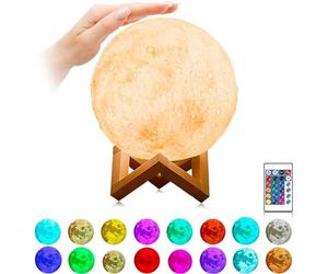 THE REPLICANT Objet de Décoration/Lampe Lune à Couleurs Changeantes LED RGB (16 Couleurs) / Hauteur : 12 cm