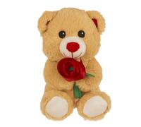 THE REPLICANT Ours en Peluche avec Rose / 18 cm (Brun)