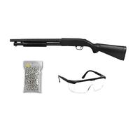 THE REPLICANT Pack Airsoft Fusil à Pompe SWAT/Modèle à Ressort/Plastique et Métal/Puissance: 0,5 Joule/Livré avec Accessoires