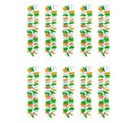 THE REPLICANT Pack de 10 Colliers Hawaïens Saint-Patrick - Fleurs en Tissu Vert Blanc Orange - Accessoire Déguisement Fête Irlandaise, Supporters Rugby Irlande, Soirée Pub & Carnaval - Taille Unique