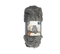THE REPLICANT Plaid Douillet Gris Foncé 150x200cm - Couverture Canapé Motif en Relief - Jeté de Lit Doux et Chaud - Soft Touch Anthracite pour Salon et Chambre - Lavable en Machine