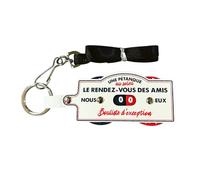 THE REPLICANT Porte Clés avec Tour de Cou/Marqueur de Points Pétanque (Noir)