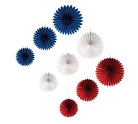 THE REPLICANT Rosaces à Suspendre Bleu, Blanc, Rouge/Lot de 9/3 Tailles différentes