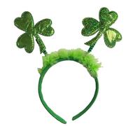 THE REPLICANT Serre-tête Saint-Patrick avec Trèfles Brillants sur Ressorts et Plumes Douces