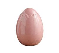 THE REPLICANT Œuf de Pâques Décoratif en Céramique Émaillée 12cm / Figurine Design Brillant pour Décoration de Table et Maison (Rose)
