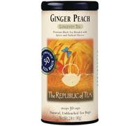 The Republic Of Tea Ginger Peach Black Tea, 50 Tea Bags, Premium Ingredients, Gourmet Longevity Tea