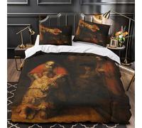 The Return of The Prodigal Son 3D Imprimé Rembrandt Housses De Couettes Housse De Couette Pour Adultes Et Enfants Microfibr E Avec Fermeture À Glissière Avec Taies Parure De Lit 3 Pièces Super King（26