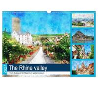 The Rhine valley - From Koblenz to Mainz in watercolours (Wall Calendar 2027 DIN A3 landscape), CALVENDO 12 Month Wall Calendar: A detour to the most beautiful places in the Rhine gorge