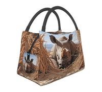 The Rhinoceros in Sight Sac à déjeuner isotherme pour femme, grande capacité, étanche et facile à nettoyer pour le travail, les pique-niques et les voyages