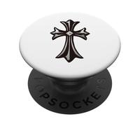 The Rhombus Diamonds Silver Cross PopSockets PopGrip Adhésif