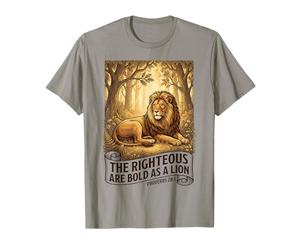 The Righteous are Bold As A Lion Proverbs 28:1 Bible Verse T-Shirt