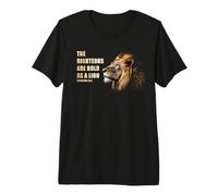 The Righteous are Bold as a Lion - Proverbs 28:1 Lion Faith T-Shirt Haut de Gamme