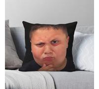 The Rizzler Costco Guys Taie d'oreiller carrée en polyester et lin velours Fermeture éclair Housse de coussin 45 x 45 cm