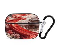 The Road of Color Coque pour AirPod Pro, coque rigide anti-rayures en polycarbonate avec porte-clés, accessoires pour AirPod Pro 2e/1ère coque pour homme et femme, style noir
