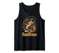 The Rod Father Funny Homme Vintage Big Mouth Bass Fishing Débardeur