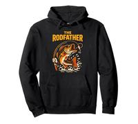The Rod Father Funny Homme Vintage Big Mouth Bass Fishing Sweat à Capuche