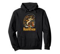 The Rod Father Funny Homme Vintage Big Mouth Bass Fishing Sweat à Capuche