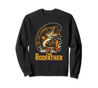 The Rod Father Funny Homme Vintage Big Mouth Bass Fishing Sweatshirt