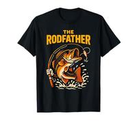 The Rod Father Funny Homme Vintage Big Mouth Bass Fishing T-Shirt