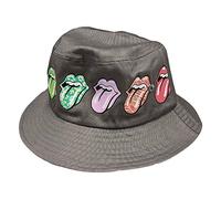 The Rolling Stones Bucket Hat Multi Tongue Pattern Nouveau Officiel Unisex Gris Size Large/X-Large
