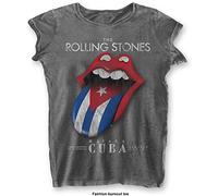 The Rolling Stones Femme Havana Cuba (Burn Out) T-Shirt Not Applicable, Gris (Grey Grey), 40 (Taille Fabricant: Large)