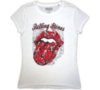 The Rolling Stones Ladies T-Shirt: Tattoo Flash (Blanc)