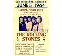 The Rolling Stones - Poster vintage - 27,9 x 43,2 cm - Légendaire 1964 Live Shows - Premier tour d'Amérique - « Les nouveaux hitmakers d'Angleterre » - Pour une seule nuit - Le meilleur groupe du