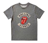 Rock Off officially licensed products The Rolling Stones T Shirt Biker Tongue Band Logo Nouveau Officiel Unisex Gris Size XL