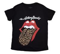 The Rolling Stones T Shirt Leopard Print Tongue Femme Boyfriend Fit T Shirt Size S