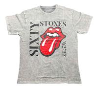 The Rolling Stones T Shirt Sixty Vertical Logo Nouveau Officiel Unisex Gris Dye