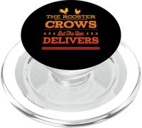 The Rooster Crows But The Hen Delivers - Élevage de Poulet Amusant PopSockets PopGrip pour MagSafe