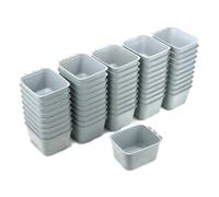 The ROP Shop | Lot de 50 gobelets Gris pour Nourriture et Eau pour volaille, Canards, Oiseaux, Hamsters