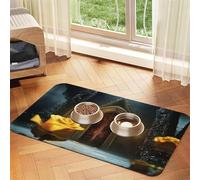 The Rose in The Fairy Tale World Tapis d'alimentation pour chien et chat - En cuir absorbant - Imperméable - Anti-taches - Séchage rapide - Antidérapant - 60 x 40 cm