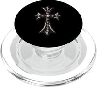 The Royal Star Pave Diamonds Silver Cross PopSockets PopGrip pour MagSafe