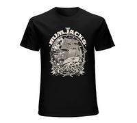 The Rumjacks Men Black T-Shirt Print Unisex Cotton Tee Shirt XL