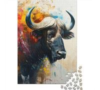 The Sacred Water Buffalo Puzzle Adulte 1000 Pièces, 52x38cm/1000pcs; pour Avancer Tranquillement par Étapes; Carton Blanc pour Un Tri Organisé