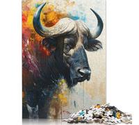 The Sacred Water Buffalo Puzzles 1000 Pieces Cadeau Unique Jeu Éducatif Défi Jouet À De Qualité Supérieure Peinture Art pour Adultes Et Enfants 1000pcs (75x50cm)