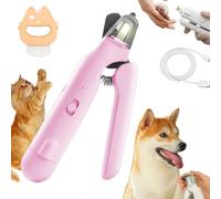 The Safetrim By Pupnourish, Safetrim Dog Nail Cutter, Dog Nails Clippers With Safety Guard, Pet Claw Clippers With Light, Injury-Free Nail Trimming, Low-Noise, Built-In Grinder (Pink)