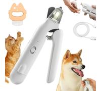 The Safetrim By Pupnourish, Safetrim Dog Nail Cutter, Dog Nails Clippers With Safety Guard, Pet Claw Clippers With Light, Injury-Free Nail Trimming, Low-Noise, Built-In Grinder (White)