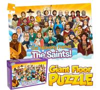 The Saints Puzzle géant au sol - Puzzle d'apprentissage chrétien de 96 pièces pour enfants à partir de 6 ans (0,9 x 0,6 m) - Cadeau catholique durable et éducatif pour l'école à domicile, l'école du