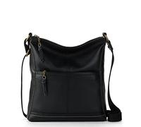 The Sak Bag in Leather, Iris Crossbody en Cuir, Portefeuille décontracté avec Sangle réglable et Poches zippées Femme, Noir, Taille Unique