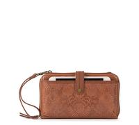 The SAK, Iris Grand sac à bandoulière pour smartphone en cuir convertible avec dragonne amovible, compartiments pour téléphone et portefeuille Femme, Tabac Floral embossé Ii, Taille unique