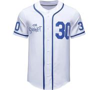 The Sandlot Jersey Benny 30 The Jet' Rodriguez Baseball Jersey Button Up Movie Jerseys pour homme, blanc, XX-Large
