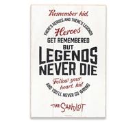 The Sandlot Legends Never Die Wood Wall Decor - Sandlot Baseball Movie Quote Art Wall For Man Cave OU CHAMBRE