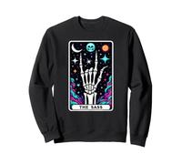 The Sass Carte de Tarot avec Main Squelette Amusante pour Halloween Sweatshirt