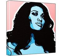 The Saturdays Impression Pop Art Multicolore Fond Rose 30 x 30 x 2,5 cm