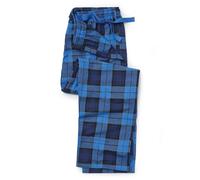 THE SAVILE ROW COMPANY LONDON Pantalon de pyjama doux 100 % coton brossé pour homme, Vérification de la fenêtre bleue, S